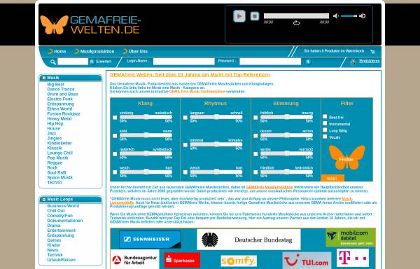Vorschau von www.gemafreie-welten.de, GEMAFREIE WELTEN - GEMAfreie Musik & Sounds