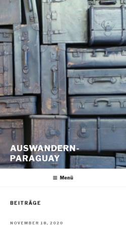 Vorschau der mobilen Webseite www.auswandern-paraguay.org, Paraguay eine Alternative für Auswanderer?