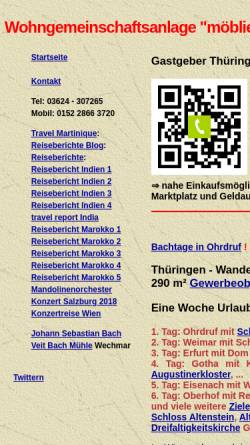 Vorschau der mobilen Webseite www.ferienhaus-ohrdruf.de, Ferienhaus in Thüringen, Ohrdruf