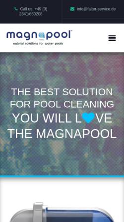 Vorschau der mobilen Webseite www.magnapool.de, Magnapool – Ihr Lieferant für innovative Schwimmbadtechnik!