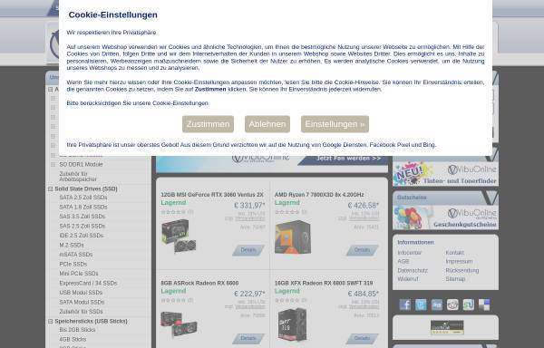 Vorschau von www.vibuonline.de, VibuOnline - Der IT Fachhändler