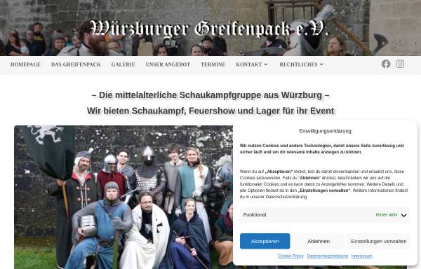Vorschau von www.wuerzburger-greifenpack.de, Würzburger Greifenpack - Mittelalterliche Schaukampfgruppe
