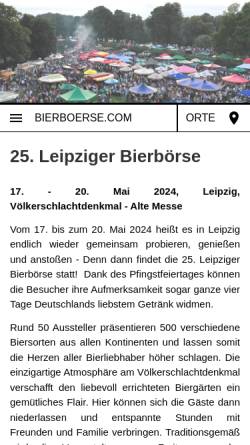 Vorschau der mobilen Webseite www.bierboerse.com, Leipziger Bierbörse
