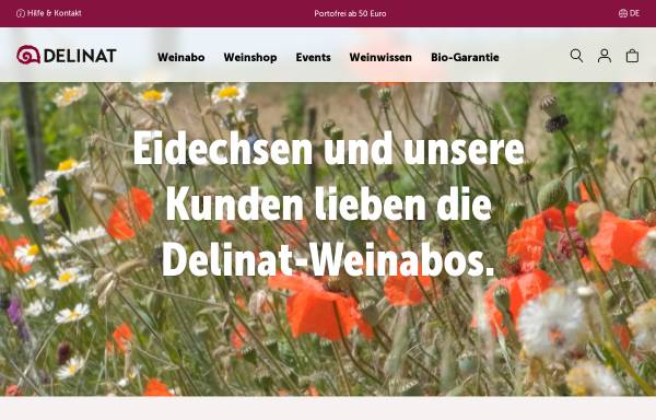Vorschau von www.delinat.com, Delinat - Wein aus kontrolliert biologischem Anbau