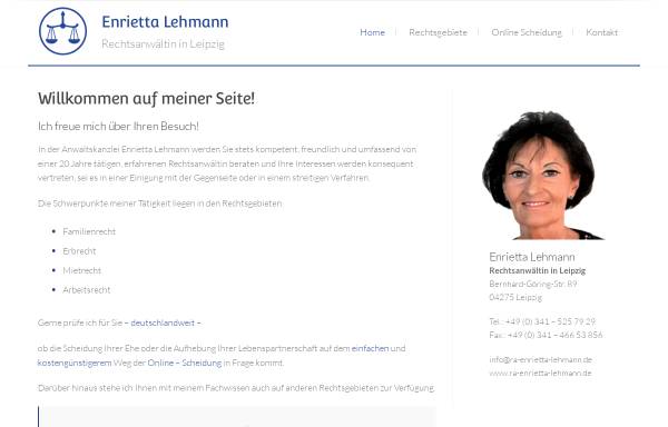 Vorschau von www.ra-enrietta-lehmann.de, Rechtsanwältin Enrietta Lehmann, Leipzig
