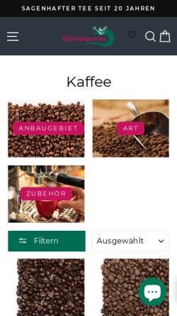 Vorschau der mobilen Webseite www.nibelungenkaffee.de, Nibelungenkaffee aus Worms