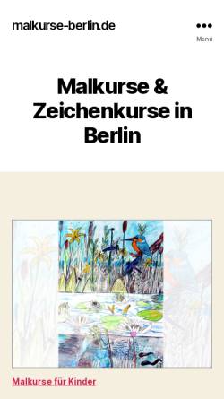 Vorschau der mobilen Webseite www.malkurse-berlin.de, Malschule Kunstwege-eroeffnen
