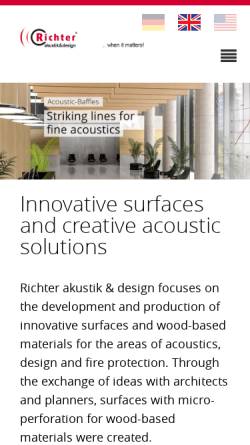 Vorschau der mobilen Webseite www.richter-akustik-design.de, Richter Akustik & Design GmbH & Co. KG