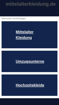 Vorschau der mobilen Webseite www.mittelalterkleidung.de, Mittelalter erleben mit Mittelalterkleidung.de