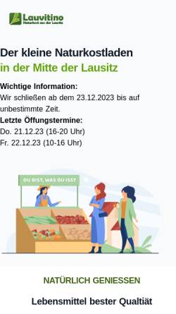 Vorschau der mobilen Webseite www.lauvitino.de, Lauvitino - Naturkost aus der Lausitz