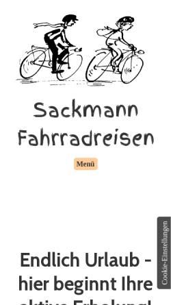 Vorschau der mobilen Webseite www.sackmann-fahrradreisen.de, Sackmann Fahrradreisen