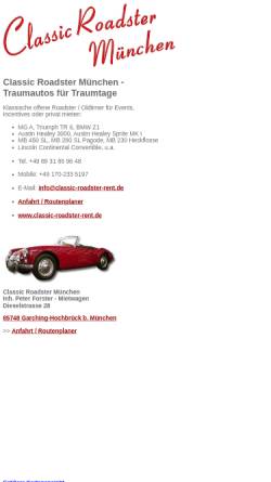 Vorschau der mobilen Webseite classic-roadster-rent.de, Classic Roadster München