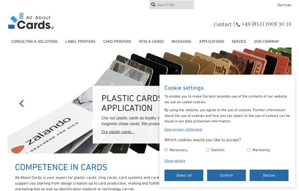 Vorschau von www.allaboutcards.biz, Plastikkartendrucker, Kundenkarten - Alles rund um die Karte
