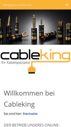 Vorschau der mobilen Webseite www.cableking.de, cableking - Gehring Datensysteme GmbH