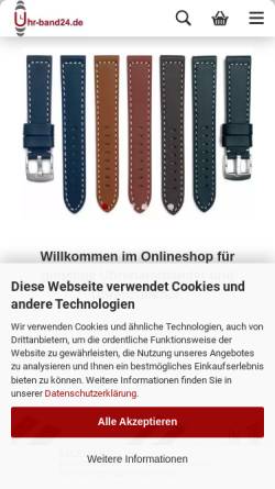 Vorschau der mobilen Webseite www.uhrmania.de, uhrmania.de - Uhren supergünstig kaufen im Web