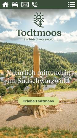Vorschau der mobilen Webseite www.todtmoos.de, Todtmoos im Schwarzwald