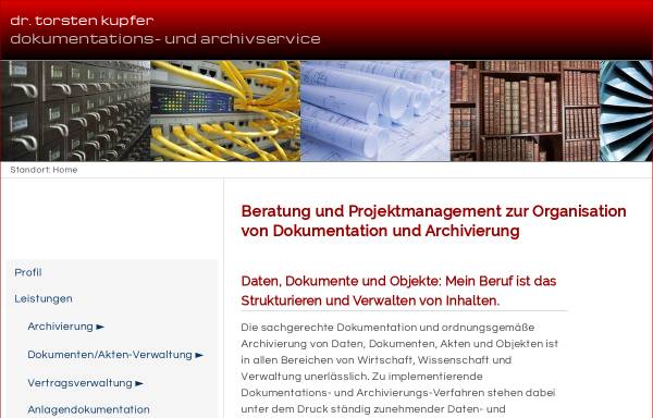 Vorschau von www.das-kupfer.de, Dokumentations- und Archivservice Dr. Torsten Kupfer