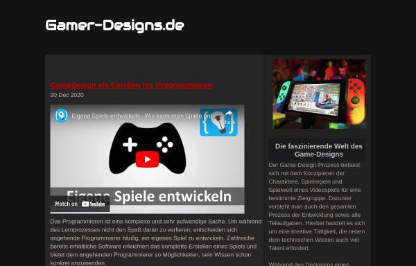 Vorschau von www.gamer-designs.de, Gamer-Designs