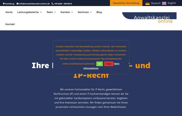 Vorschau von www.anwaltskanzlei-online.de, Kramer und Partner - Rechtsanwalt aus Hamburg