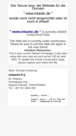 Vorschau der mobilen Webseite www.intastic.de, intastic GmbH