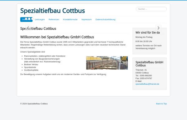 Vorschau von www.spezialtiefbau-cottbus.de, Spezialtiefbau Cottbus