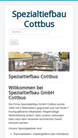 Vorschau der mobilen Webseite www.spezialtiefbau-cottbus.de, Spezialtiefbau Cottbus
