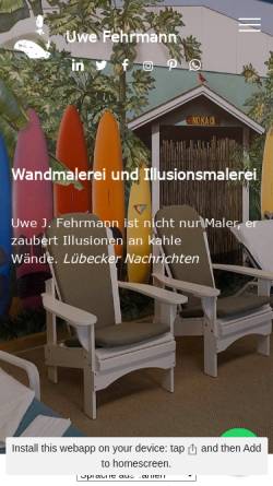 Vorschau der mobilen Webseite www.wandmalerei-illusionsmalerei.com, Uwe J. Fehrmann