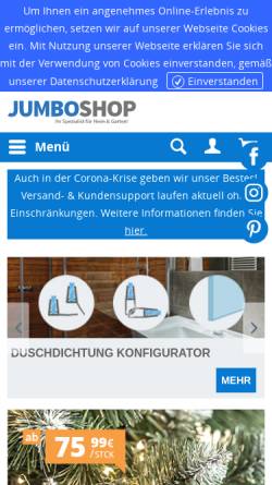 Vorschau der mobilen Webseite www.jumbo-shop.de, Jumbo Shop