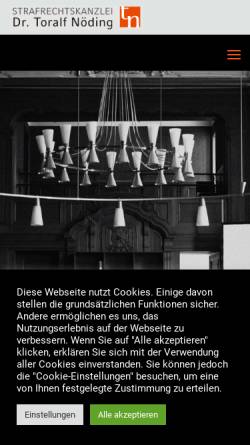Vorschau der mobilen Webseite www.kanzlei-noeding.de, Dr. Toralf Nöding - Rechtsanwalt für Strafrecht