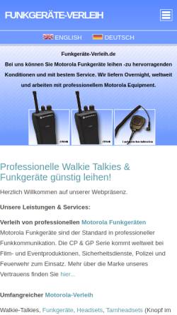 Vorschau der mobilen Webseite www.funkgeraete-verleih.de, Funkgeräte-Verleih.de
