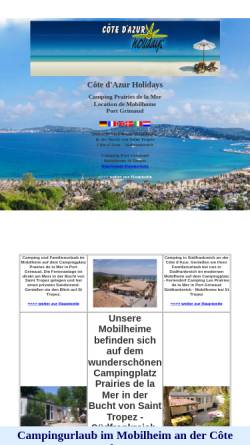 Vorschau der mobilen Webseite www.cotedazur-holidays.de, Campingplatz an der Côte d’Azur