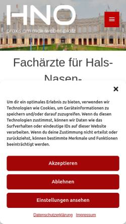 Vorschau der mobilen Webseite hno-max-weber-platz.de, Dr. Andreas Stehle