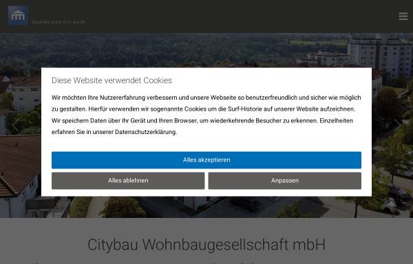 Vorschau von www.city-gruppe.de, Citybau Wohnbaugesellschaft mbH