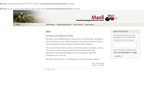Vorschau von www.stb-maass.de, Maaß Steuerberatungsgesellschaft GmbH