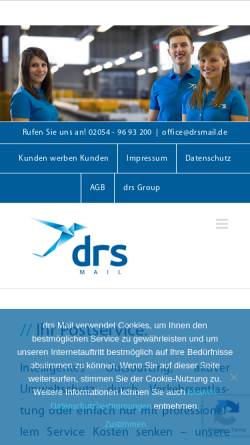 Vorschau der mobilen Webseite www.drs-postservice.de, DRS Postservice