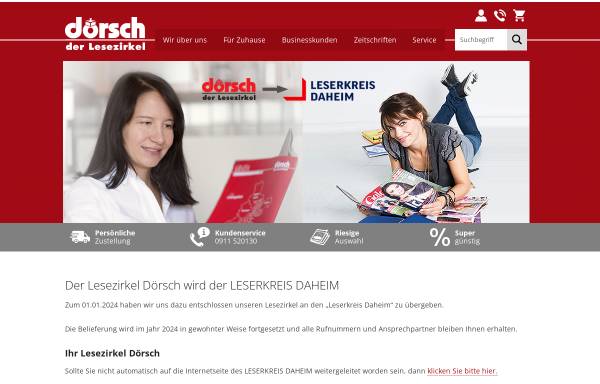Vorschau von www.lesezirkel-doersch.de, Dörsch - der Lesezirkel, so macht Zeitschriften lesen Spaß!
