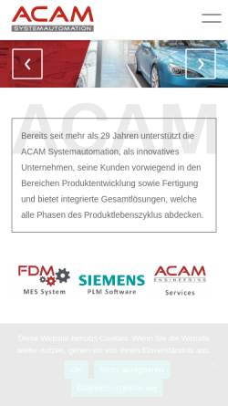 Vorschau der mobilen Webseite acam.at, Acam Systemautomation GmbH