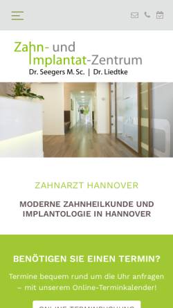 Vorschau der mobilen Webseite www.ziz-hannover.de, Implantatzentrum Hannover - Ästhetische Zahnmedizin