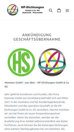 Vorschau der mobilen Webseite www.hp-dichtungen.de, HP Dichtungen GmbH & Co.KG 