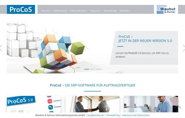 Vorschau von www.procos.de, Blauhut & Partner Informationssysteme GmbH