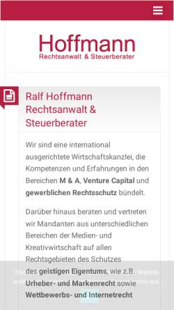 Vorschau der mobilen Webseite www.hoffmann-law.de, Hoffmann Rechtsanwälte & Steuerberater