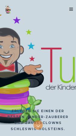 Vorschau der mobilen Webseite www.tutti-der-zauberer.de, Tutti der Kinderzauberer