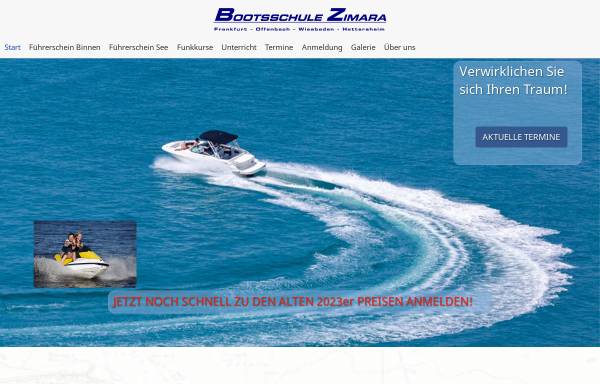 Vorschau von www.info-zimara.de, Bootsschule Zimara