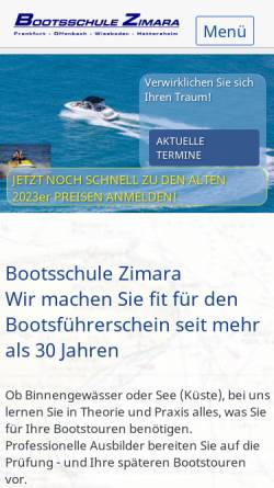 Vorschau der mobilen Webseite www.info-zimara.de, Bootsschule Zimara
