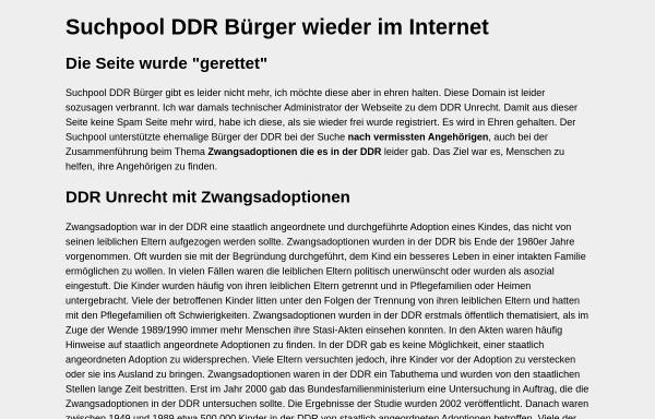 Vorschau von www.suchpool-ddr-buerger.info, Suchpool DDR Bürger