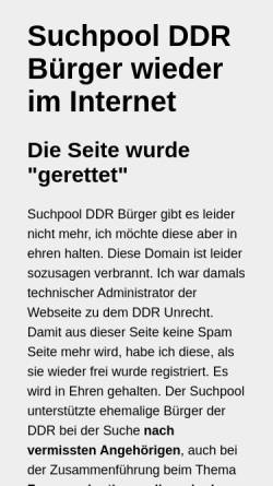 Vorschau der mobilen Webseite www.suchpool-ddr-buerger.info, Suchpool DDR Bürger