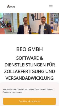 Vorschau der mobilen Webseite beo-software.de, BEO GmbH Deutschland - Präferenzkalkulation und -abwicklung