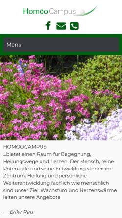 Vorschau der mobilen Webseite homoeocampus.de, HomöoCampus - Akademie für Homöopathie