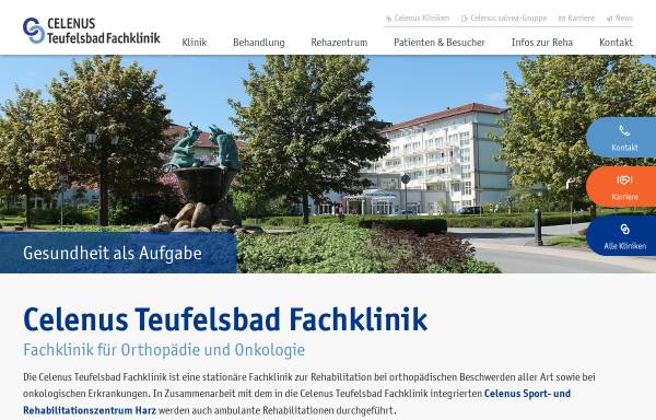 Vorschau von www.teufelsbad-fachklinik.de, Teufelsbad Fachklinik Blankenburg