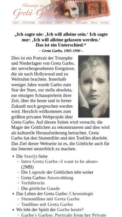 Vorschau der mobilen Webseite www.greta-garbo.de, Greta Garbo - Hommage an die Göttliche